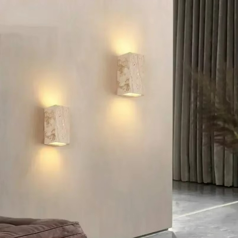 Outdoor Power Outlet With Remote Control - Lampu Dinding Batu Travertine Kuning untuk