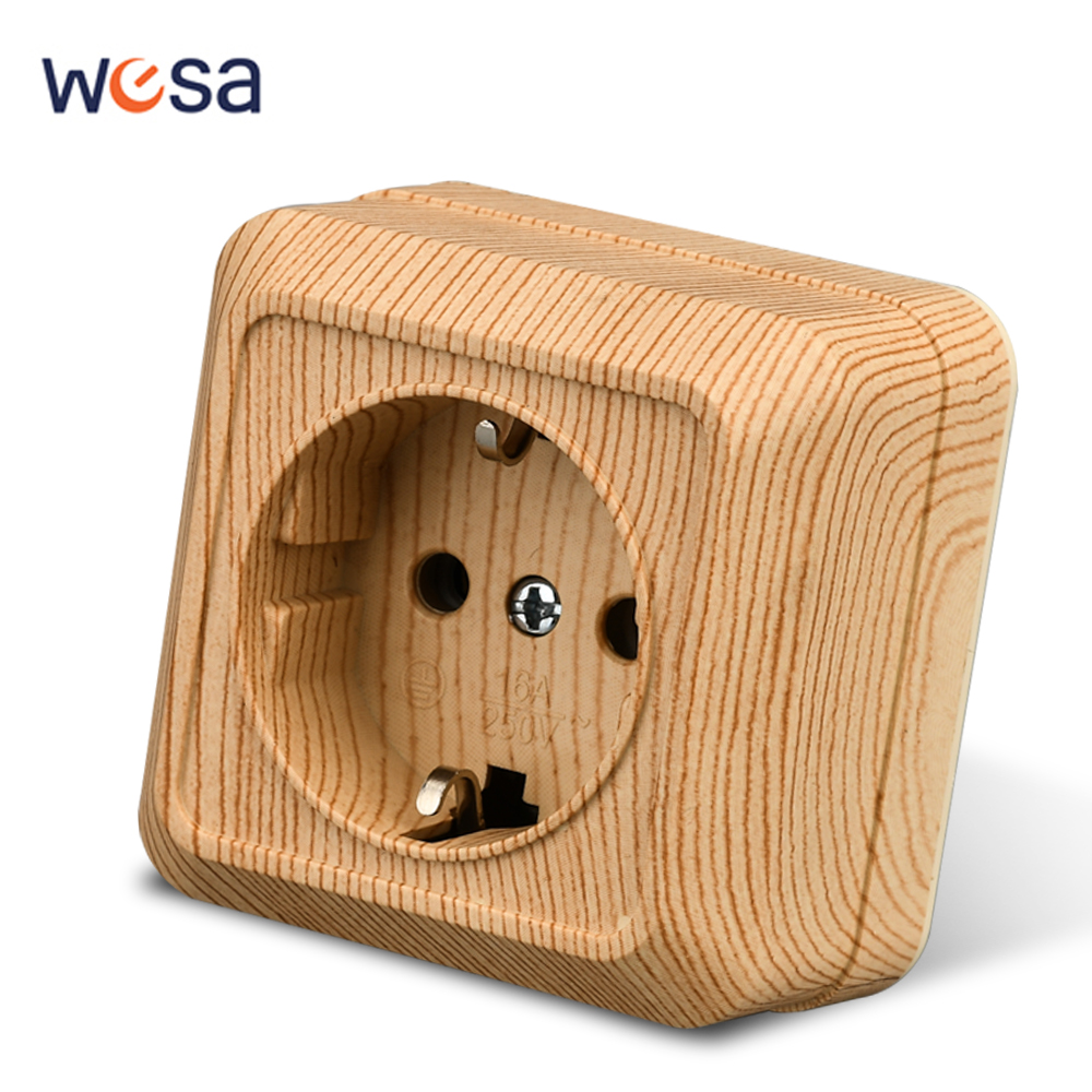 Outdoor Power Parts - WESA soket listrik permukaan dinding, kayu