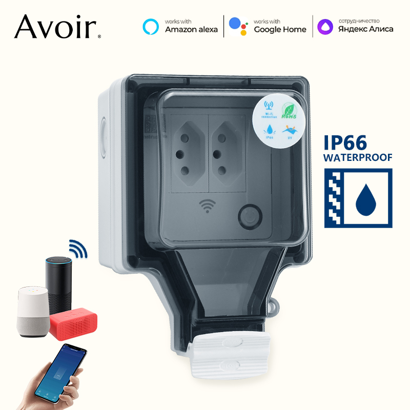 Outdoor Power Outlet With Remote Control - Avoir Tuya soket pintar Wifi IP66