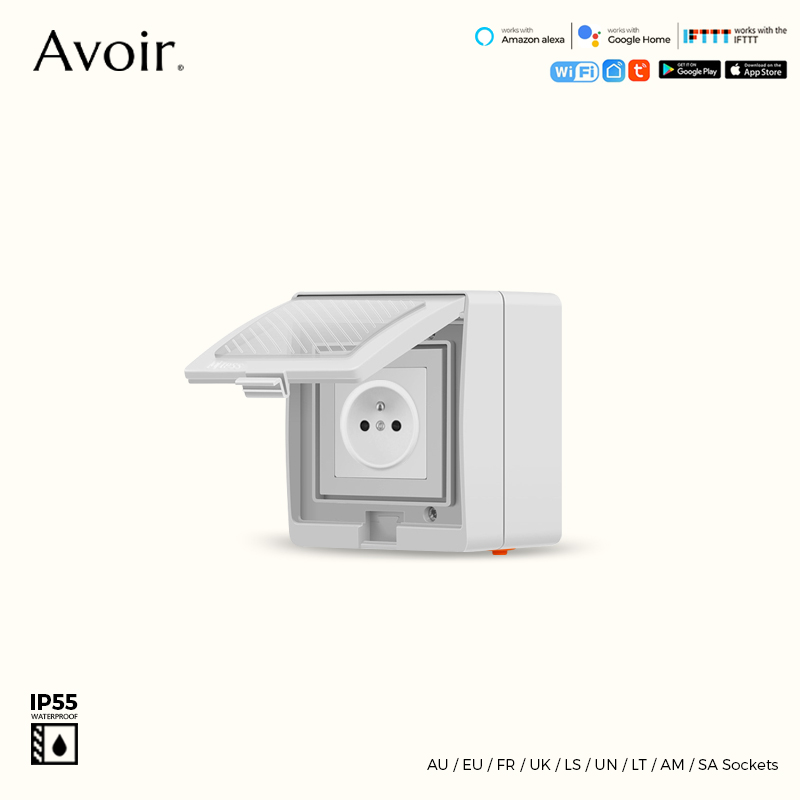 Outdoor Power Outlet With Remote Control - Avoir Tuya soket Wifi tahan air