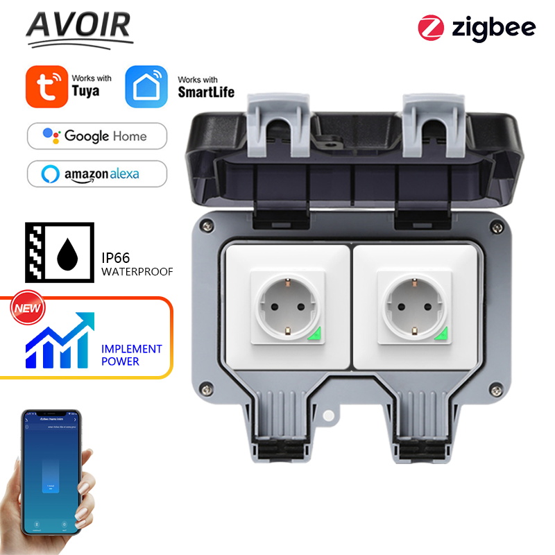 Outdoor Power Parts - Avoir Tuya Zigbee soket listrik IP66,
