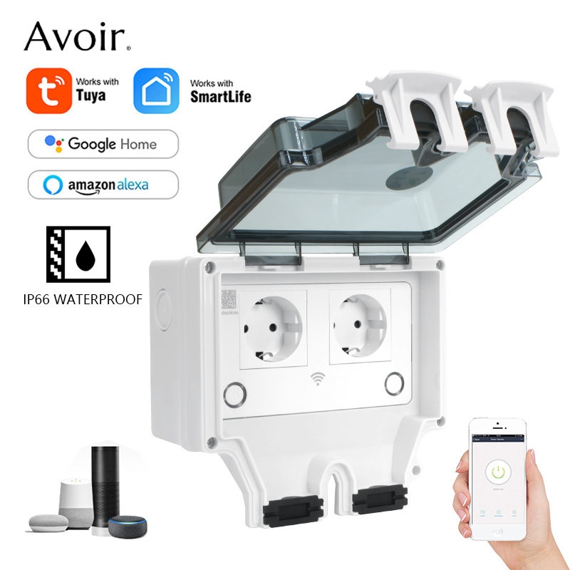 Outdoor Power Outlet With Remote Control - Avoir Tuya IP66 Soket Listrik Tahan