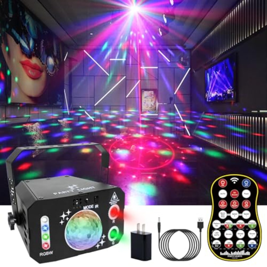 Outdoor Solar Power Xmas Lights - 7 Lampu Bola Disko Lensa USB