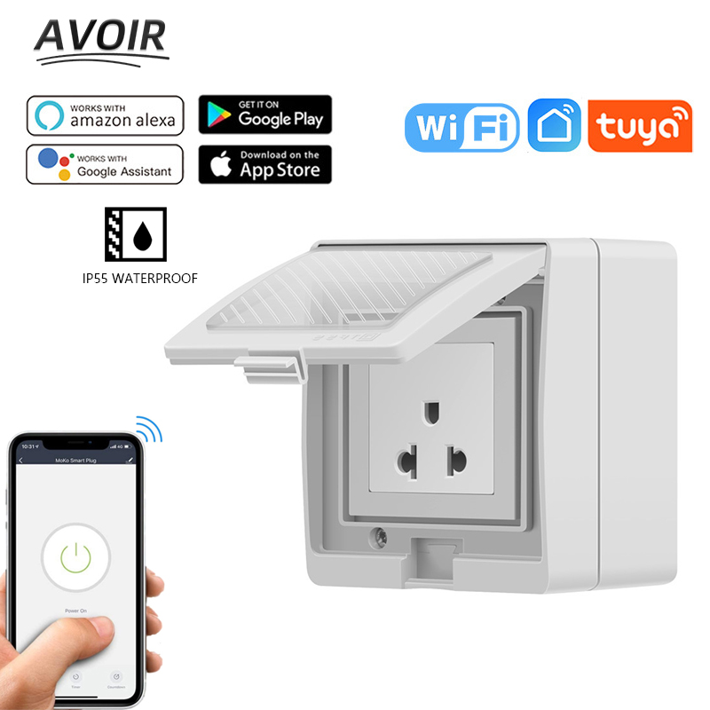 Avoir IP55 Tuya Soket Pintar T - Outdoor Power Outlet With Remote Control ulasan dan harga