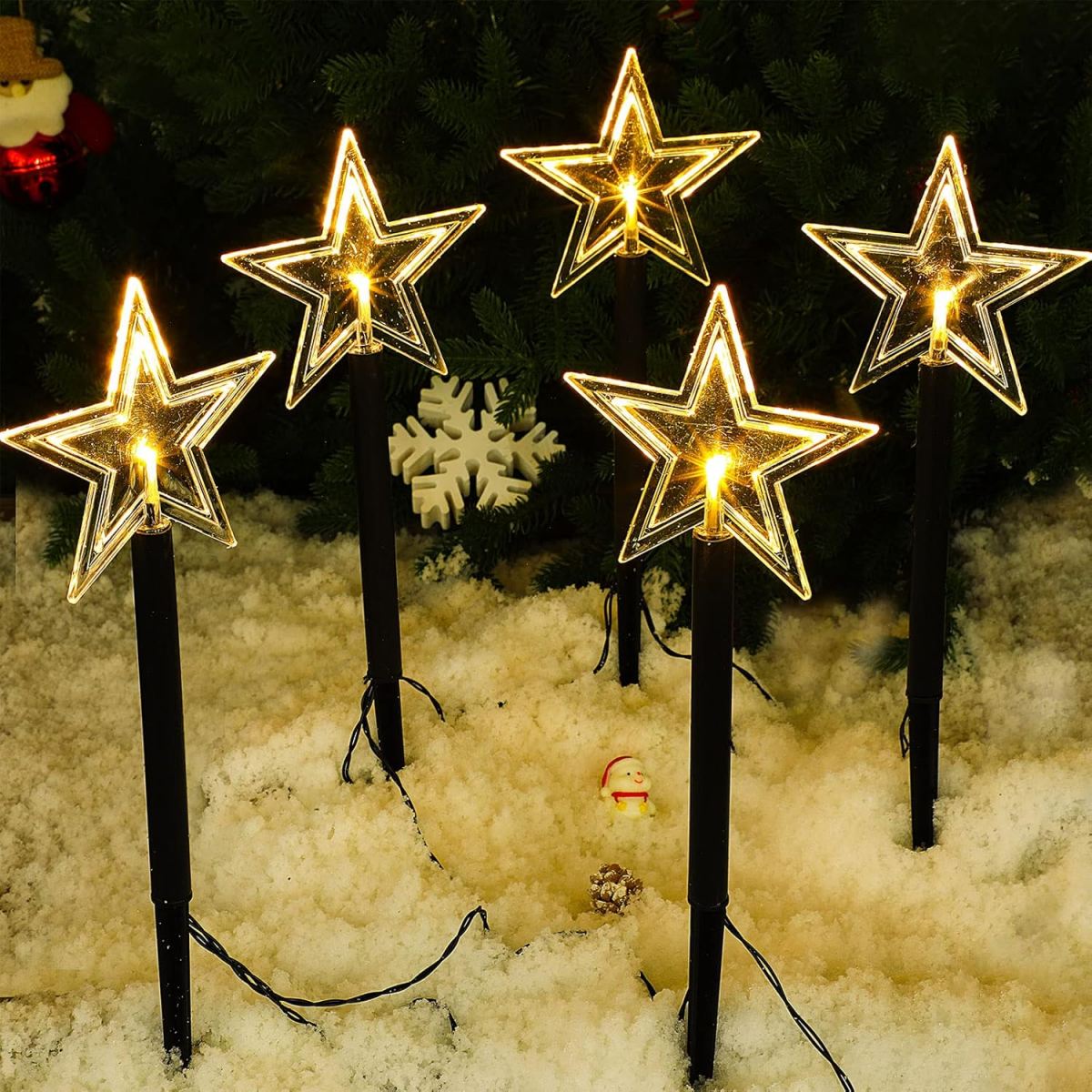 Lampu jalur Natal tahan air, 5 - Outdoor Solar Power Xmas Lights ulasan dan harga