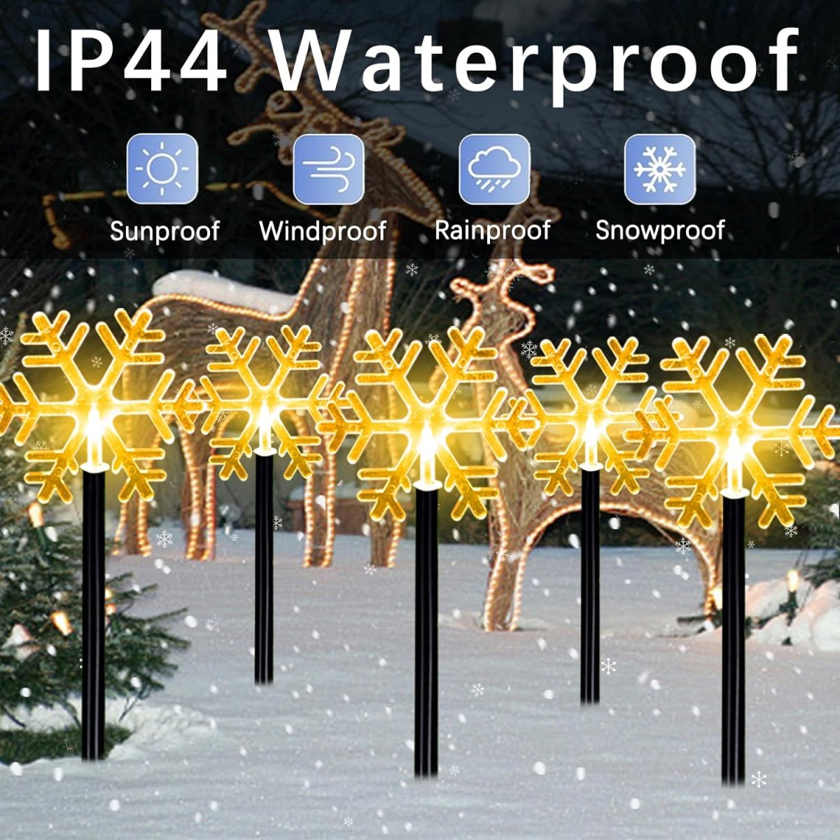 Lampu jalur Natal tahan air, 5 - Outdoor Solar Power Xmas Lights ulasan dan harga