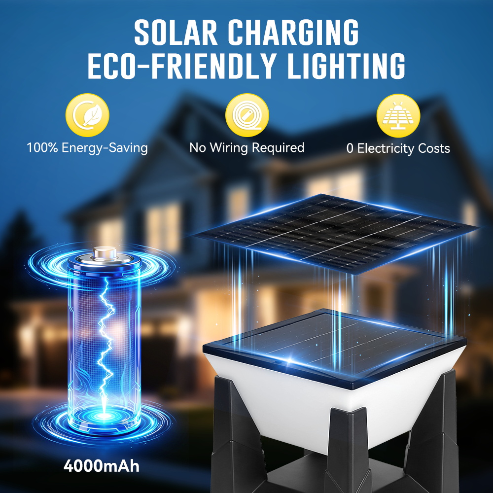 Lampu Tiang Tenaga Surya 3 War - Outdoor Power Post ulasan dan harga