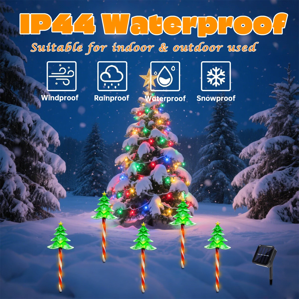 Lampu Taman LED Natal 5pcs/set - Outdoor Solar Power Xmas Lights ulasan dan harga