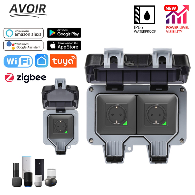 Avoir Tuya Zigbee Outlet Listr - Outdoor Power Outlet With Remote Control ulasan dan harga