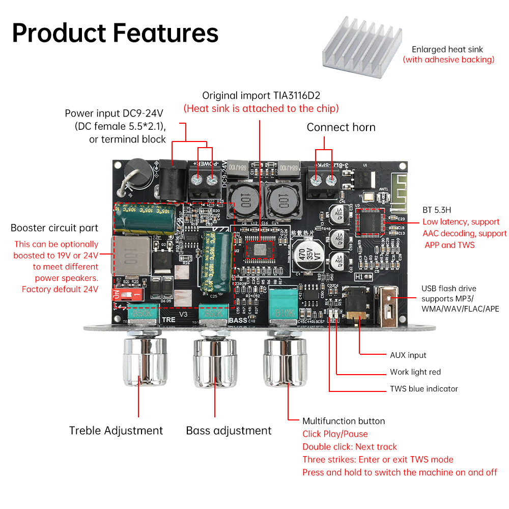 Papan Amplifier Bluetooth 5.3  - Outdoor Power Module ulasan dan harga