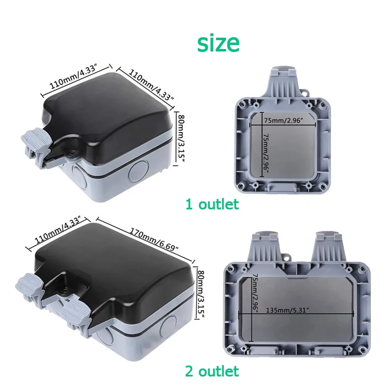 EU KR Soket Tahan Air Dinding  - Outdoor Power Parts ulasan dan harga