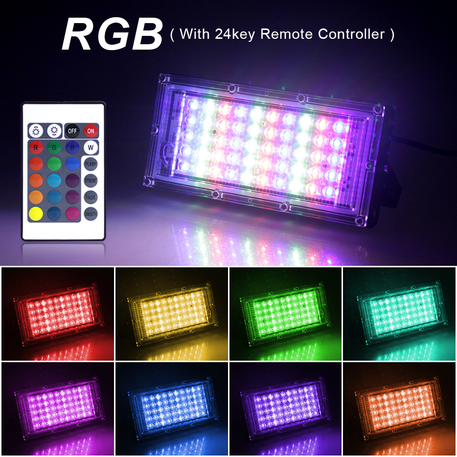 Lampu Sorot LED RGB Tahan Air  - Outdoor Power Outlet With Remote Control ulasan dan harga