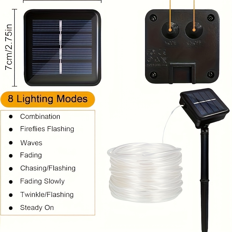 Lampu Tali Surya 8 Mode Lampu  - Outdoor Solar Power Xmas Lights ulasan dan harga
